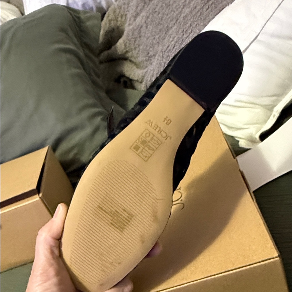 J. Crew Factory Black Leopard Mesh Mary Jane Flats - Picture 3 of 3